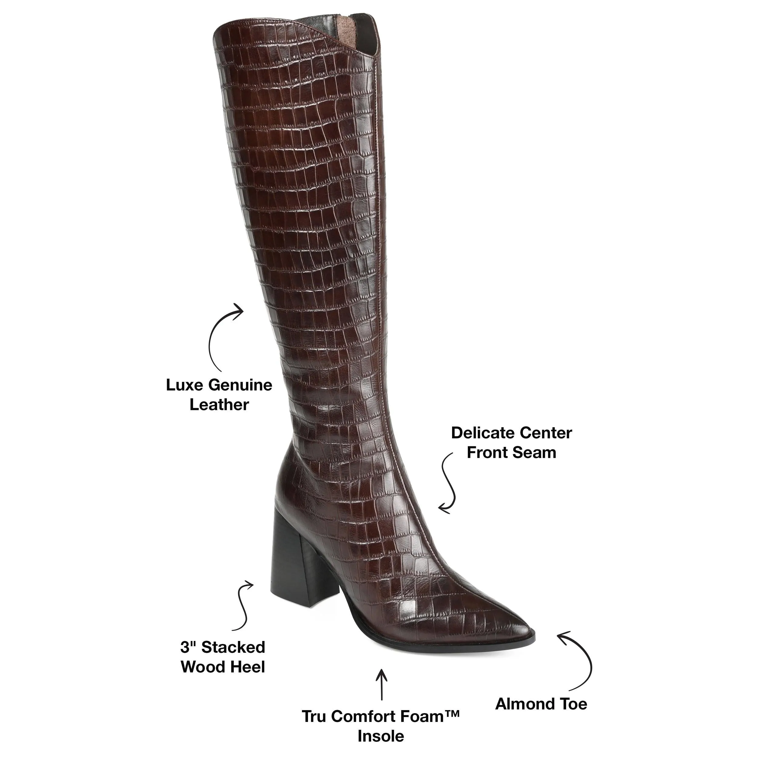 LAILA LEATHER BOOTS IN WIDE CALF