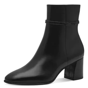 Leather Heeled Boot - Black