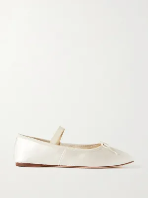 Leonie grosgrain-trimmed satin ballet flats