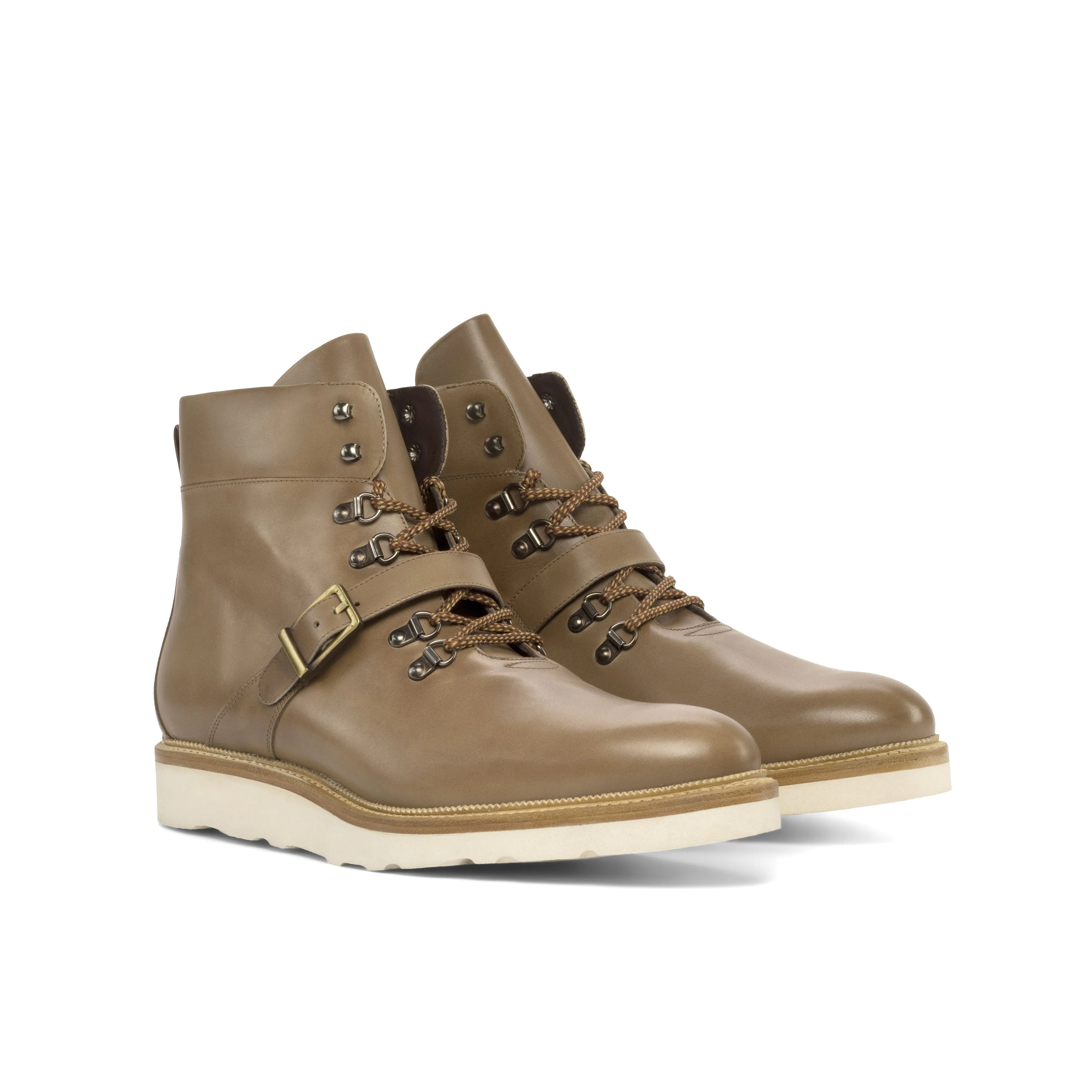 Light Brown Painted Calf Leather Hiking Boot