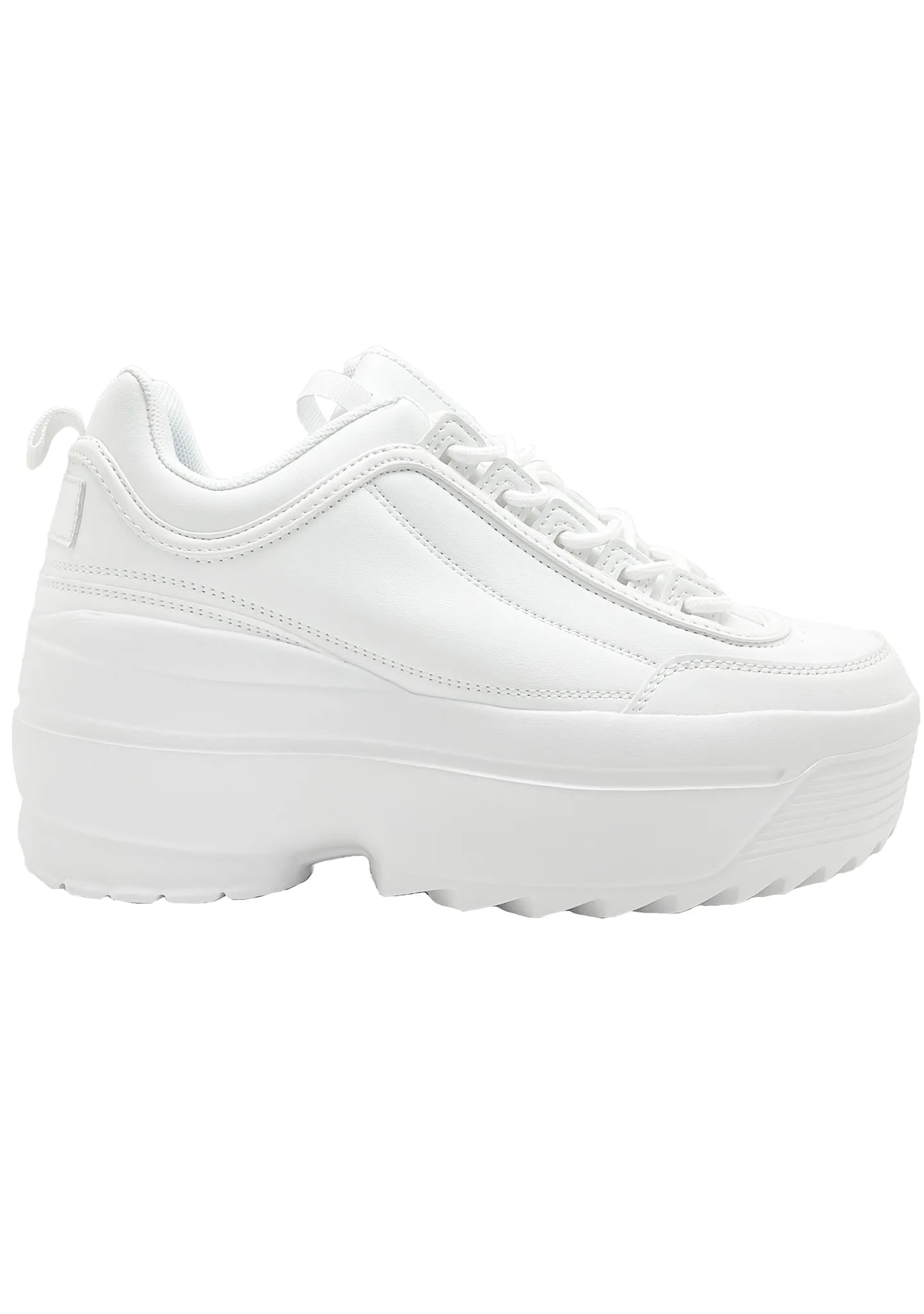 LILY 5005 Dream Cypher White Platform Sneakers