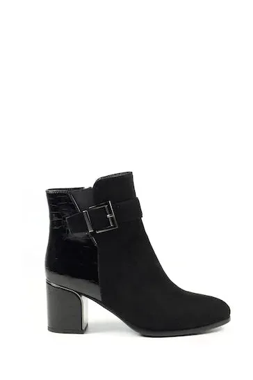 Lunar GLC804 Europa Black Womens Heeled Ankle Boots