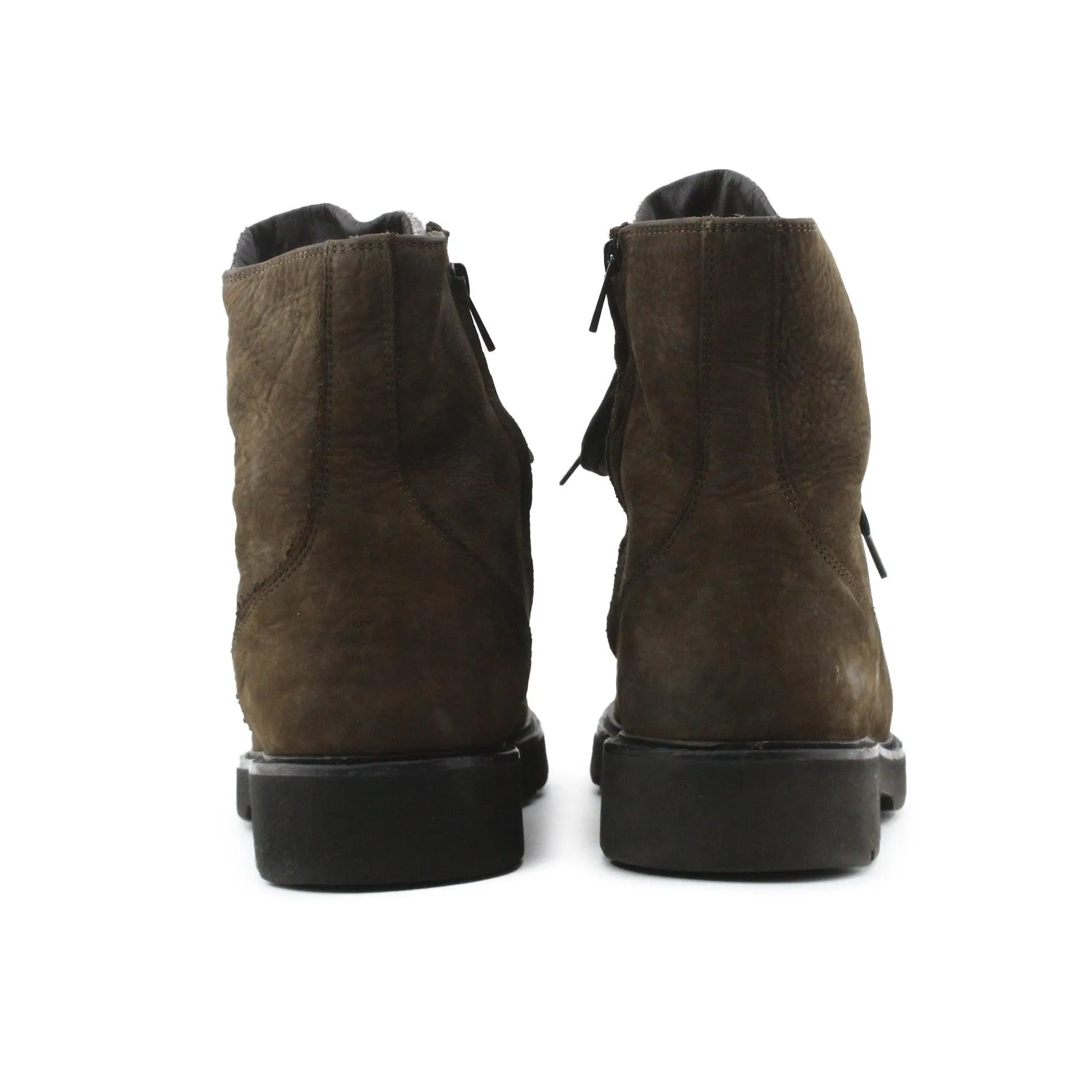 Massimo Dutti Zipper Combat Boots | Suede