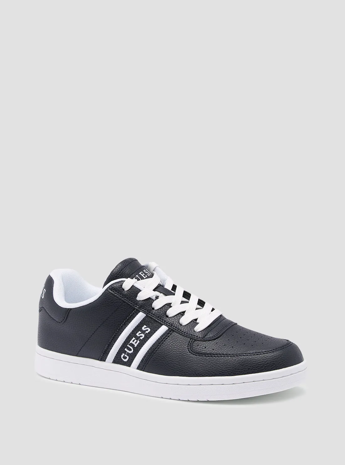 Navy Blue Logo Longle Low-Top Sneakers