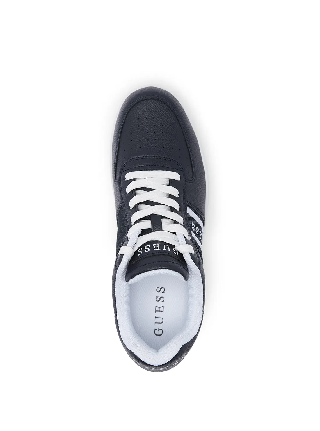 Navy Blue Logo Longle Low-Top Sneakers