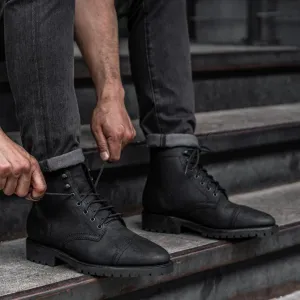 NUBUCK COMBAT BOOTS WITH COMMANDO OUTSOLE