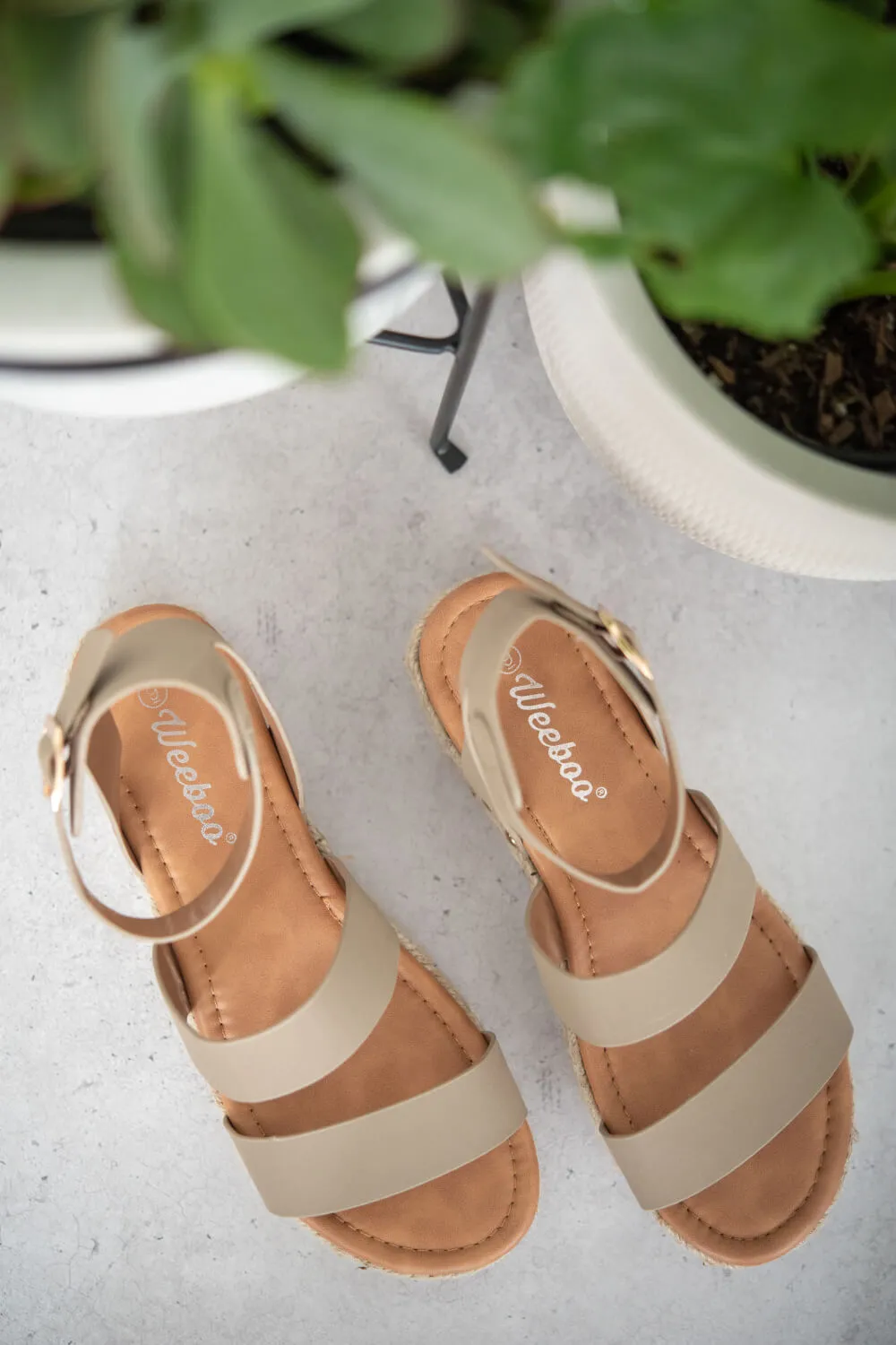 On the Doorstep Espadrille Platform Sandals in Taupe