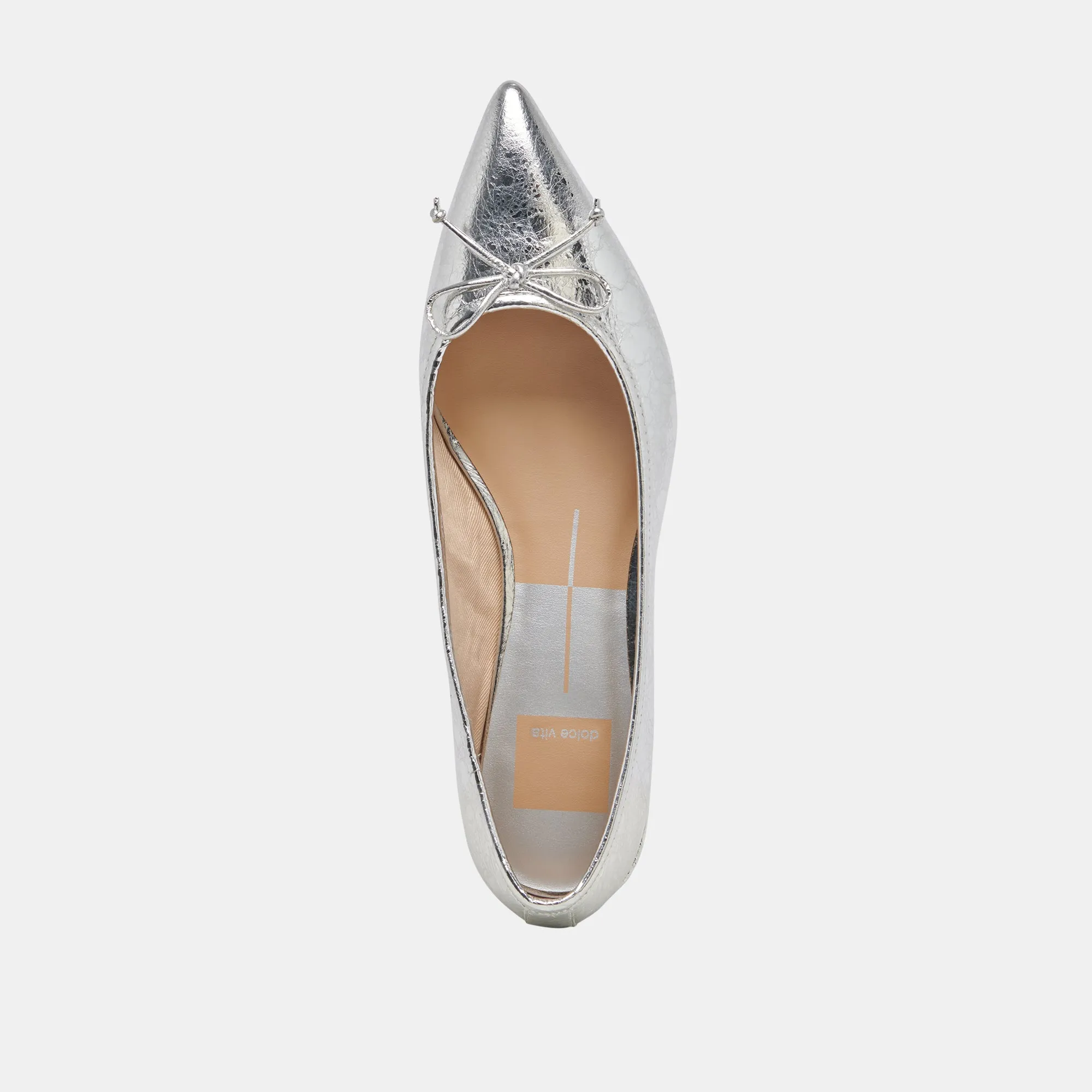 PALANI BALLET FLATS SILVER DISTRESSED LEATHER