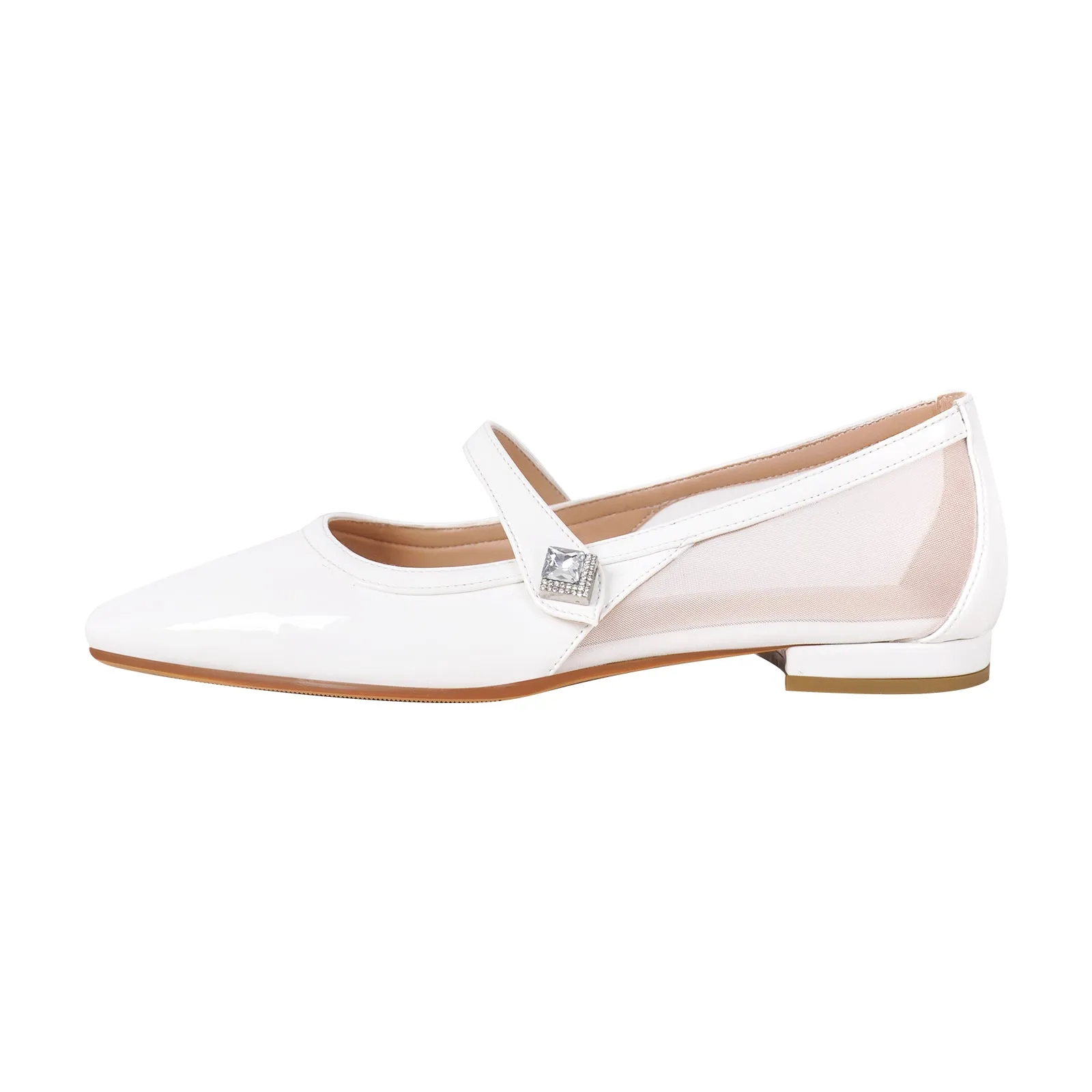 Patent Square Toe Mary Jane Flats