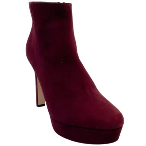 Prada Burgundy Suede Platform Booties