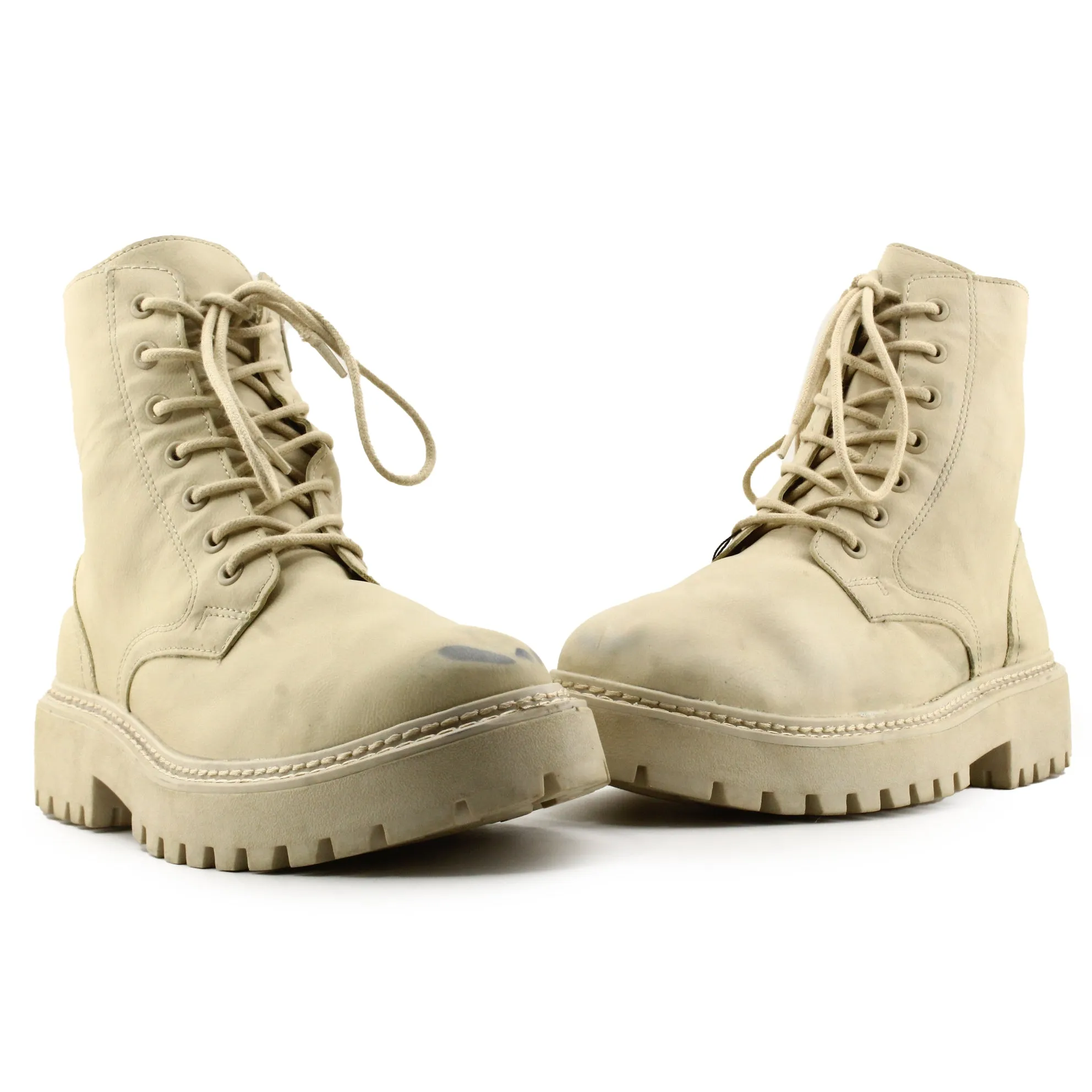 Pull & Bear Zipper Laces Combat Boots | 100% Authentic Leather