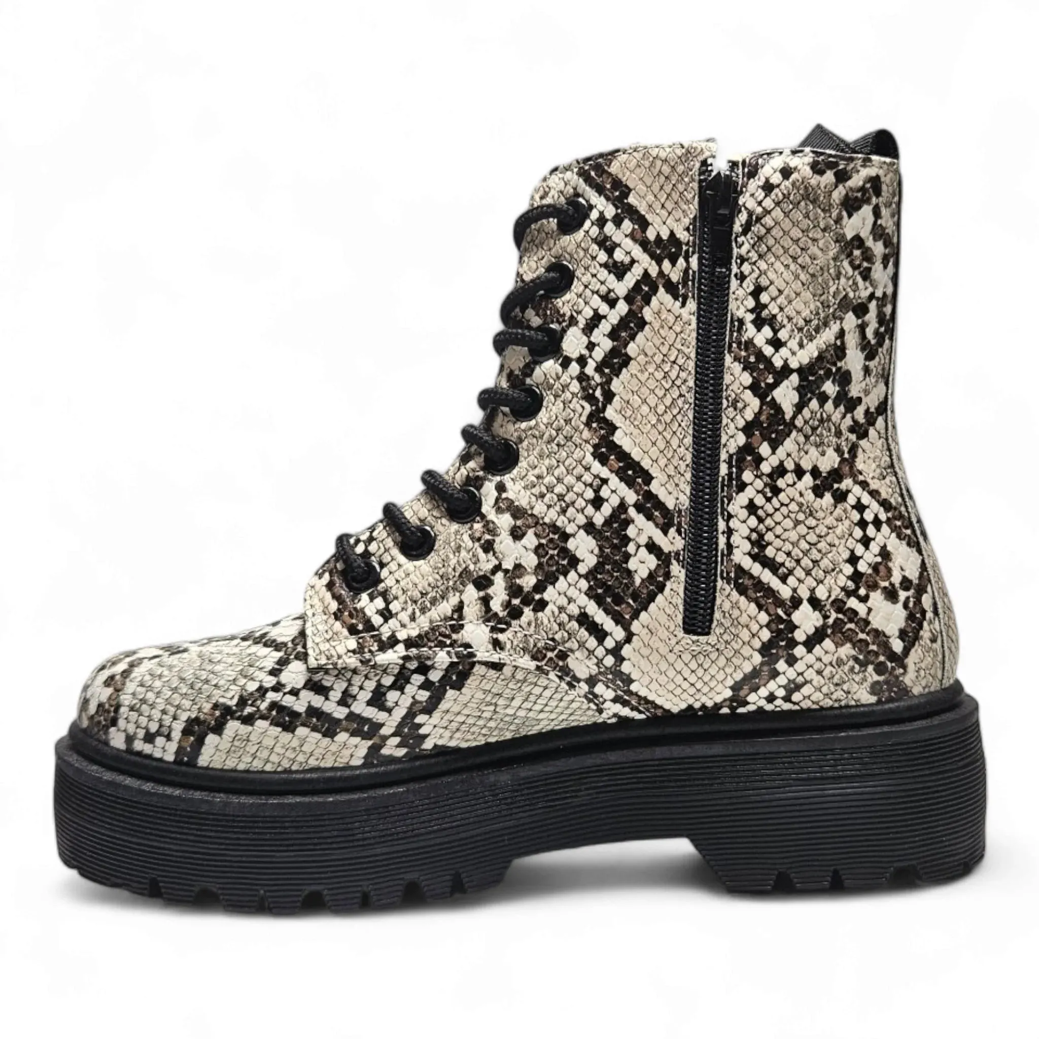 Raffi Animal Print Lace Up Combat Boot