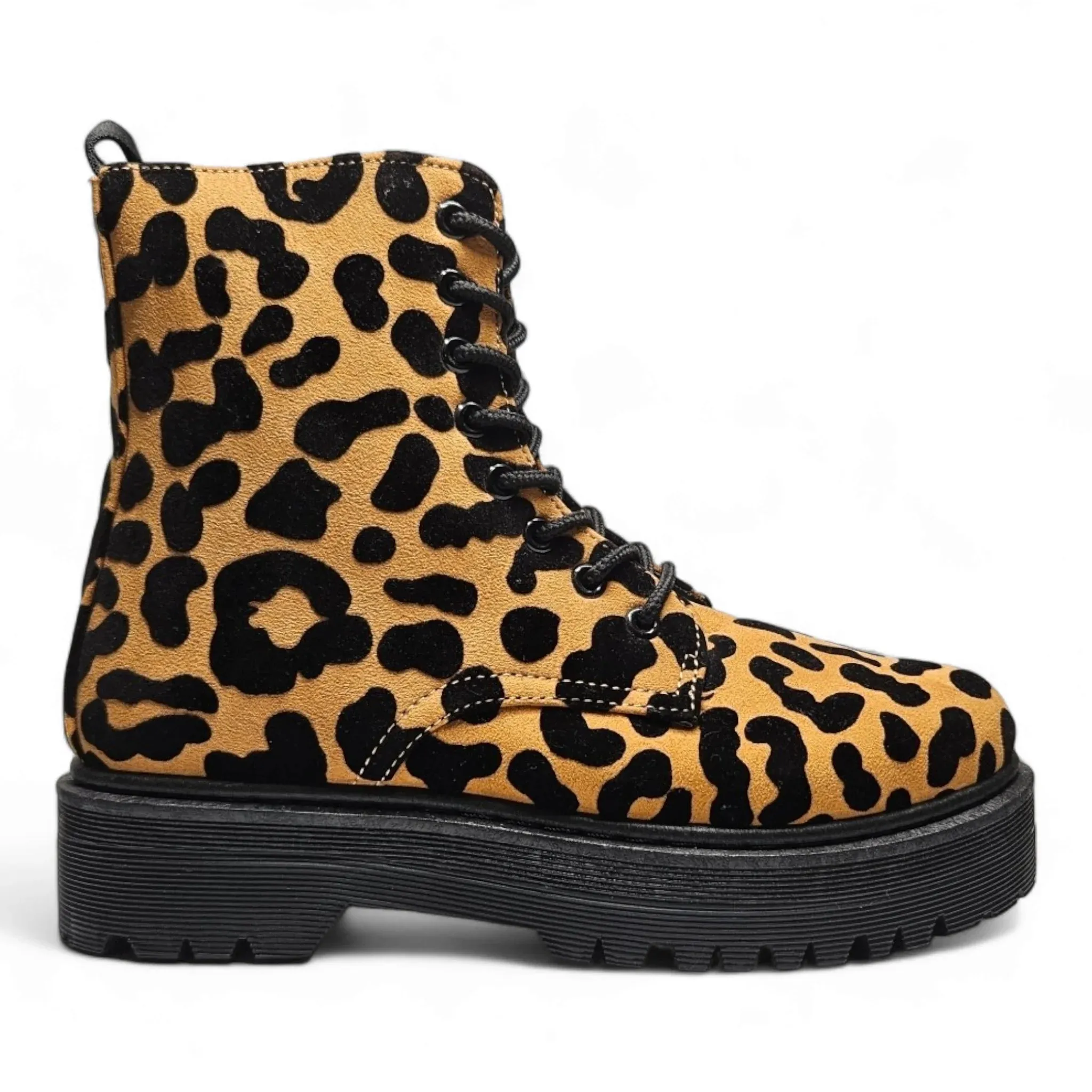 Raffi Animal Print Lace Up Combat Boot