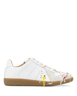 Replica Paint Splatter Sneaker Off White Calf Leather