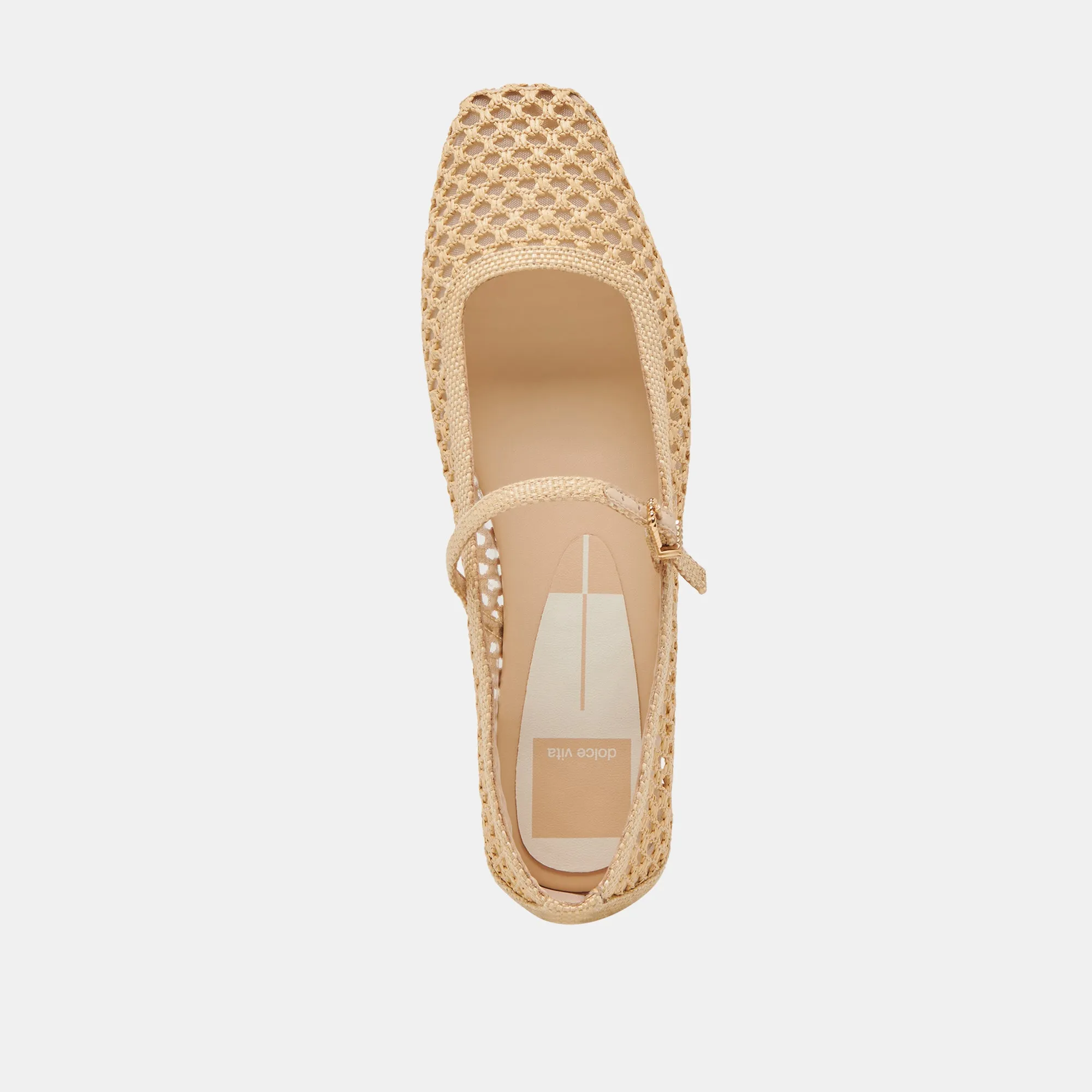 REYES BALLET FLATS LT NATURAL WOVEN RAFFIA