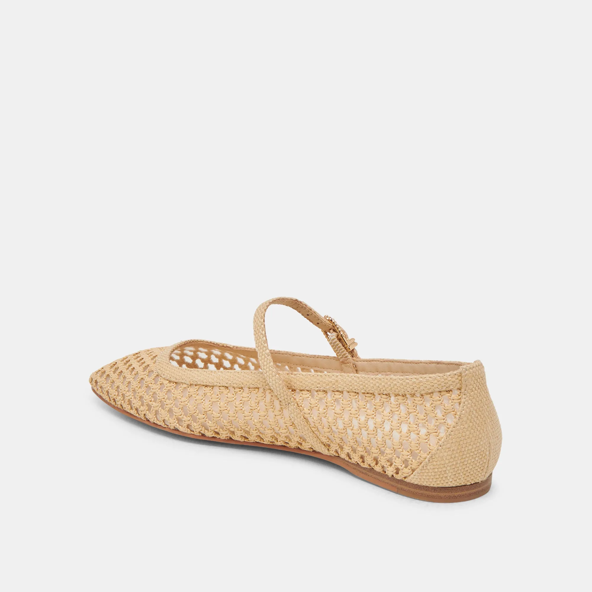 REYES BALLET FLATS LT NATURAL WOVEN RAFFIA