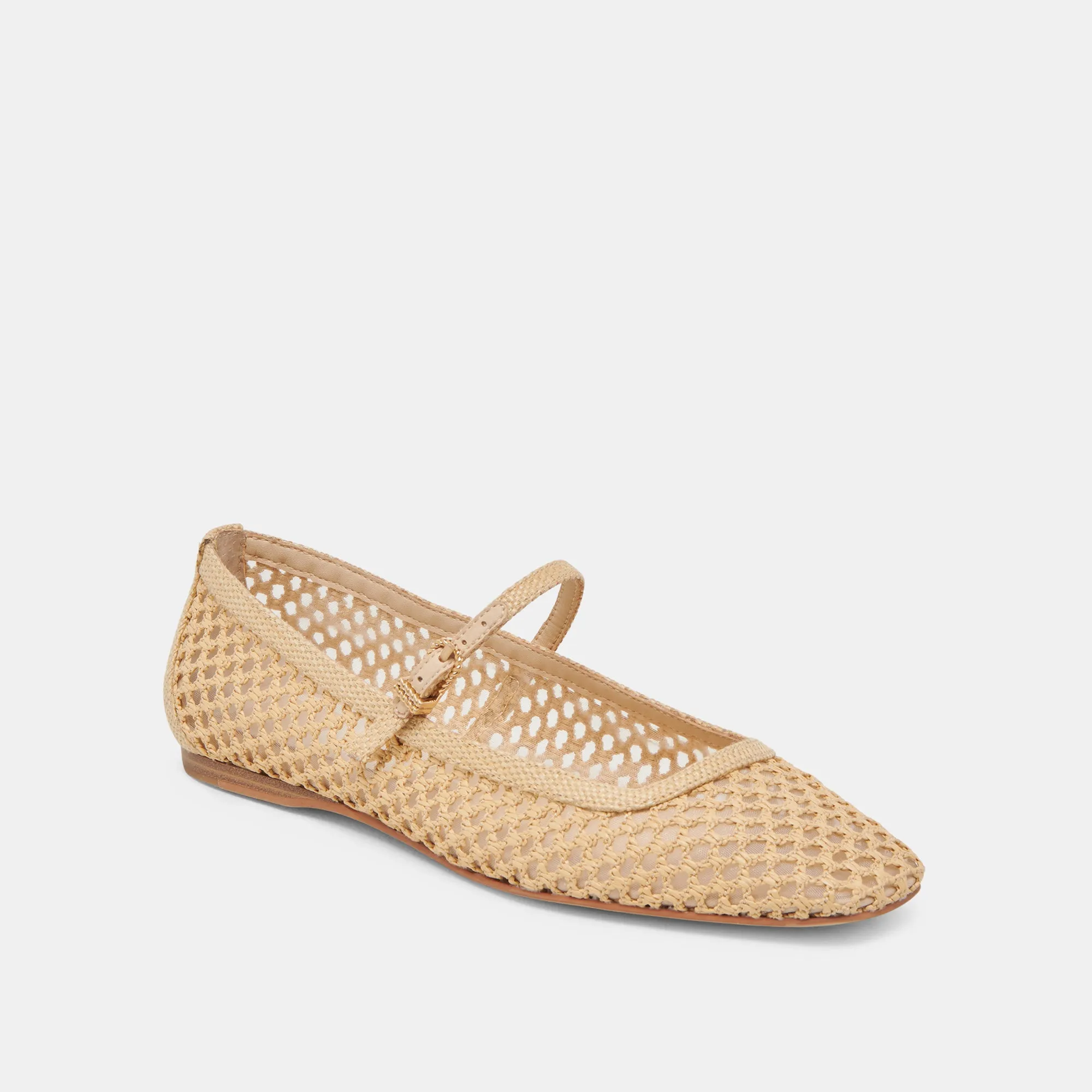 REYES BALLET FLATS LT NATURAL WOVEN RAFFIA