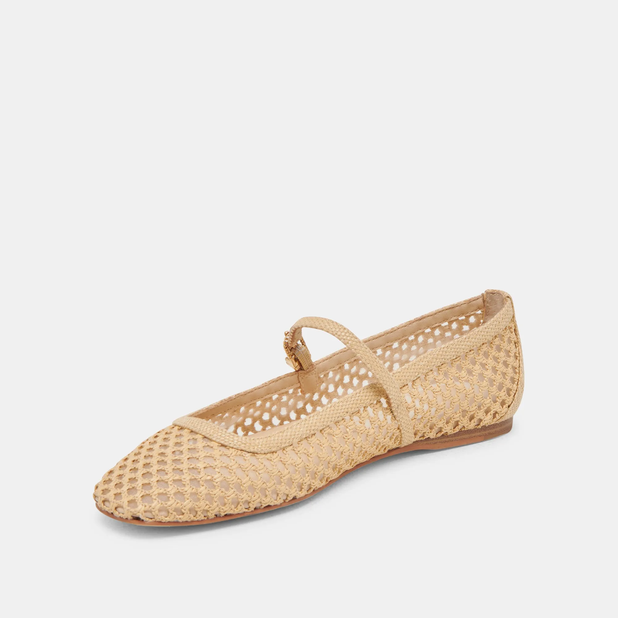 REYES BALLET FLATS LT NATURAL WOVEN RAFFIA