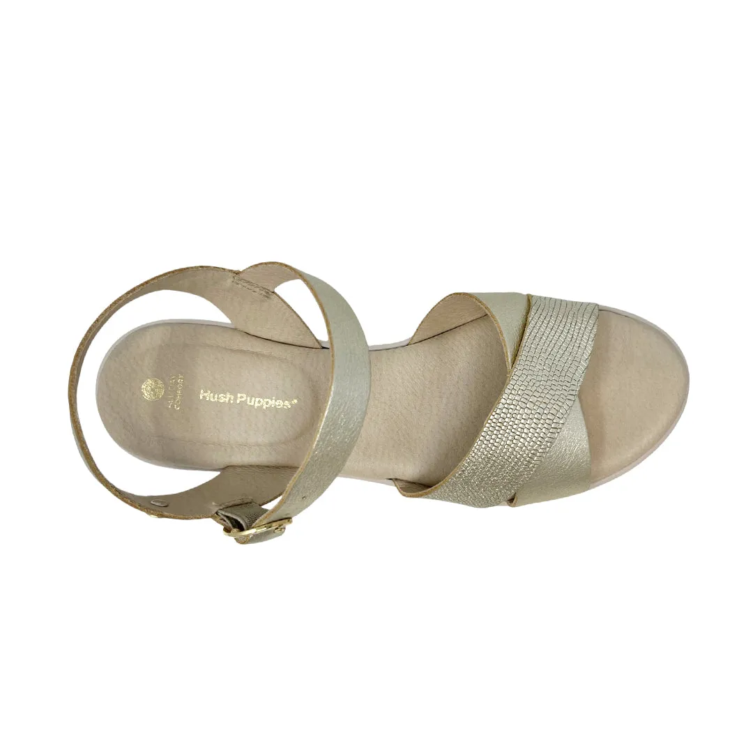 Sandalias flats Kamby dorado para mujer