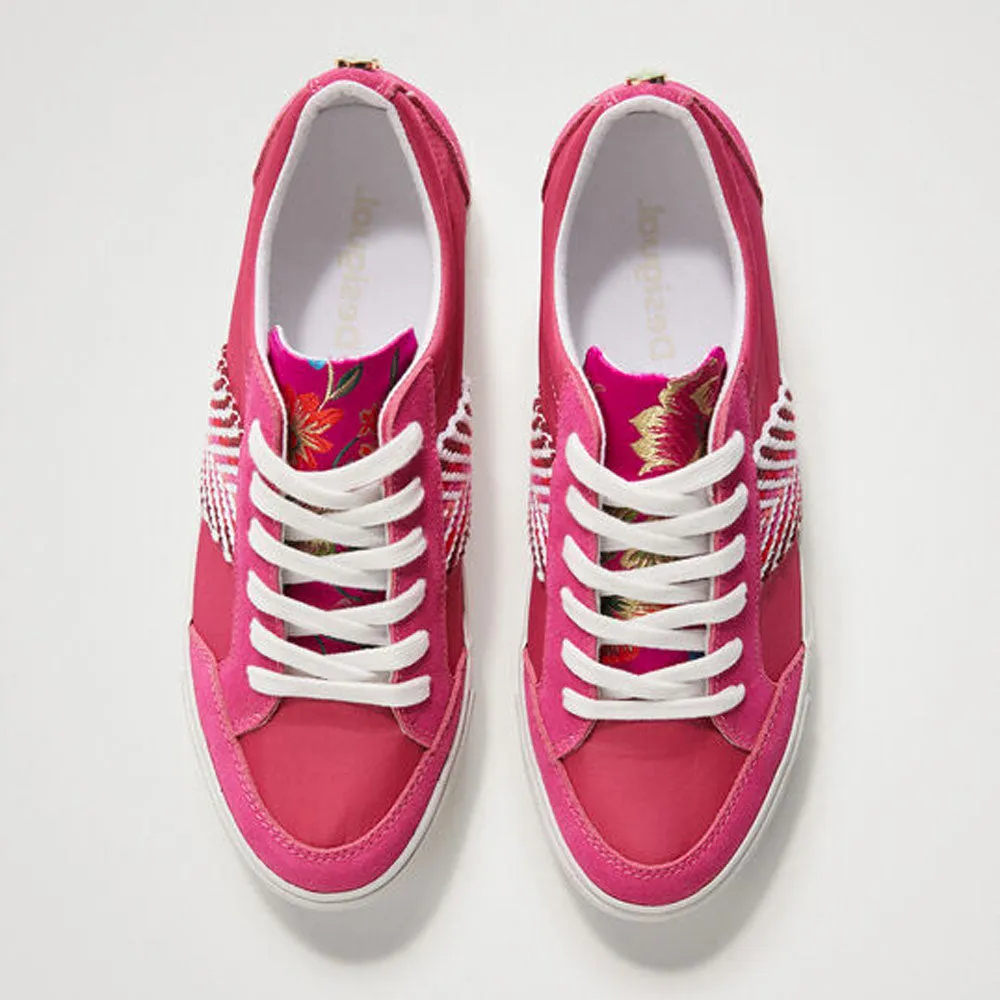 Scarpe Donna DESIGUAL Sneakers con Platform colore Fucsia e Fascia Etnica