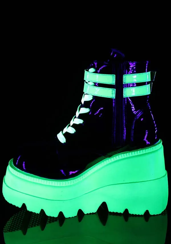 SHAKER-52 [Black/UV Green] | PLATFORM BOOTS [PREORDER]