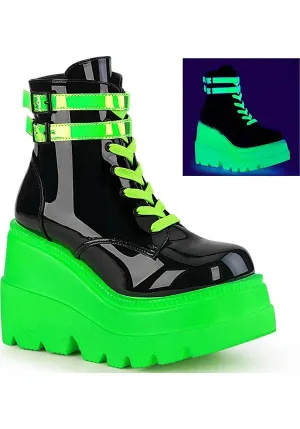 SHAKER-52 [Black/UV Green] | PLATFORM BOOTS [PREORDER]