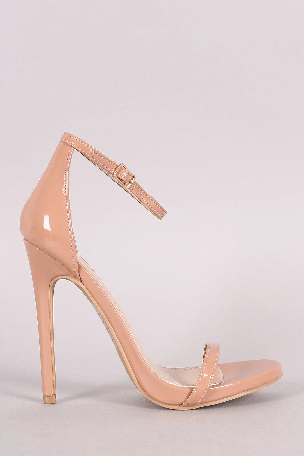 Shoe Republic Patent Ankle Strap Open Toe Heel