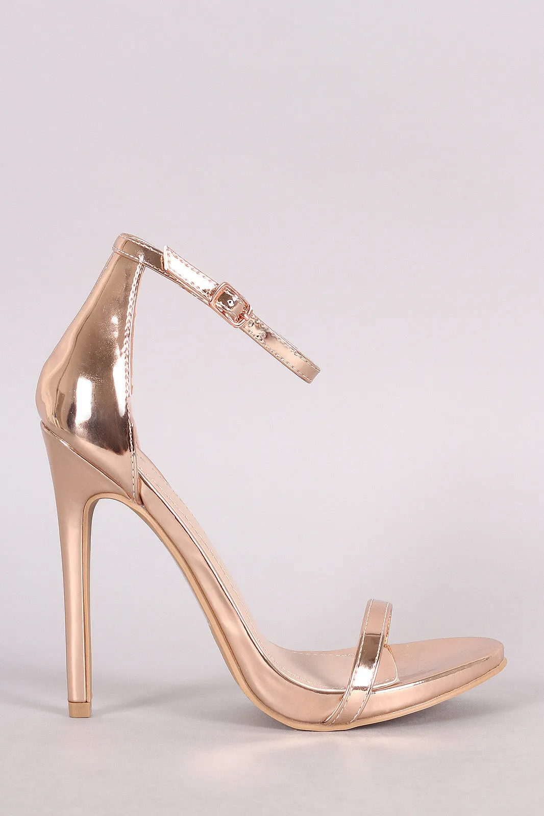 Shoe Republic Patent Ankle Strap Open Toe Heel