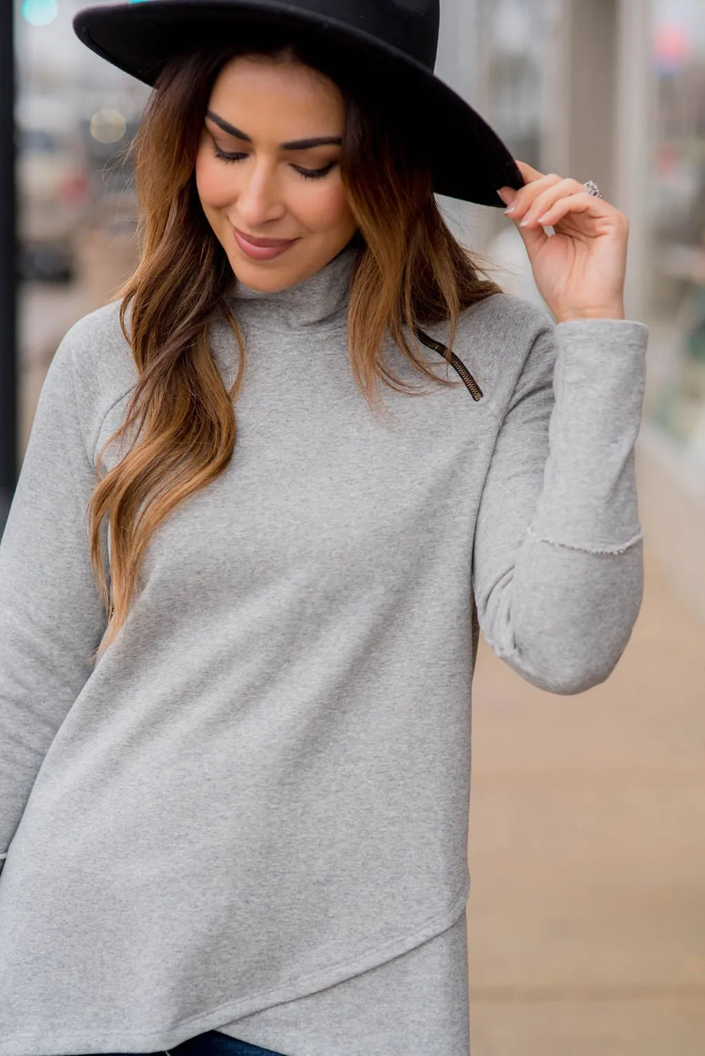 Side Zip Wrap Pullover