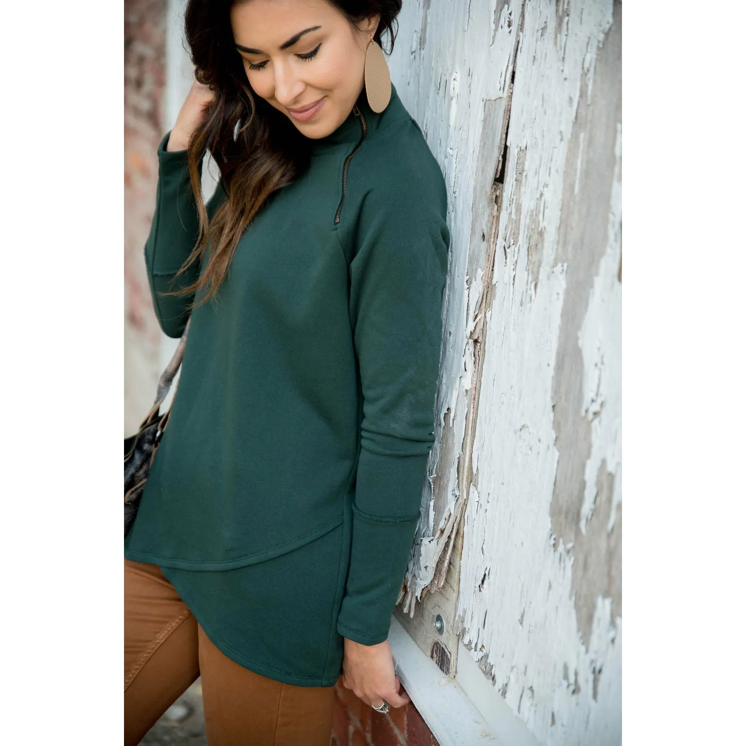 Side Zip Wrap Pullover