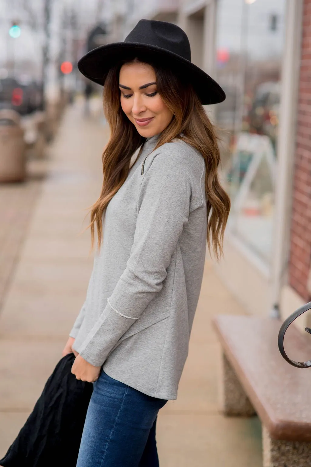 Side Zip Wrap Pullover