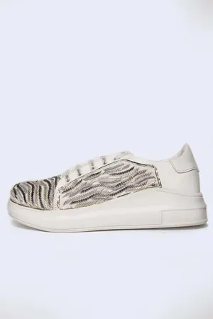 Silver Wave Sneakers