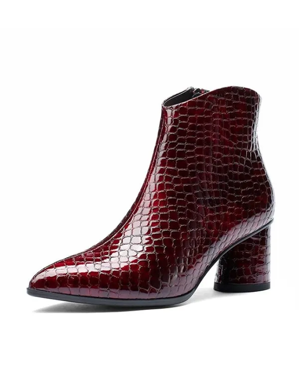 Snake Texture High-heeled Pointed Head Sexy Boots