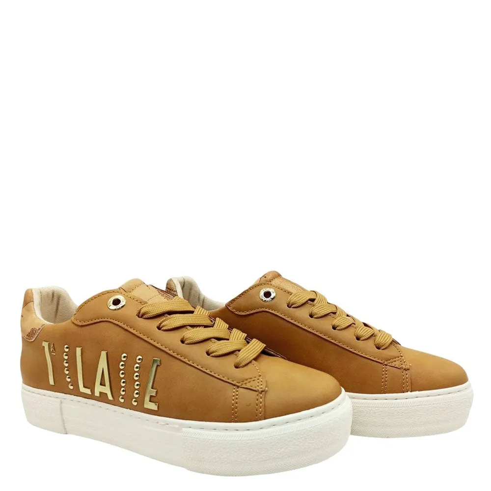 Sneakers Donna 1A Classe Alviero Martini color Cuoio con Logo Oro 10876