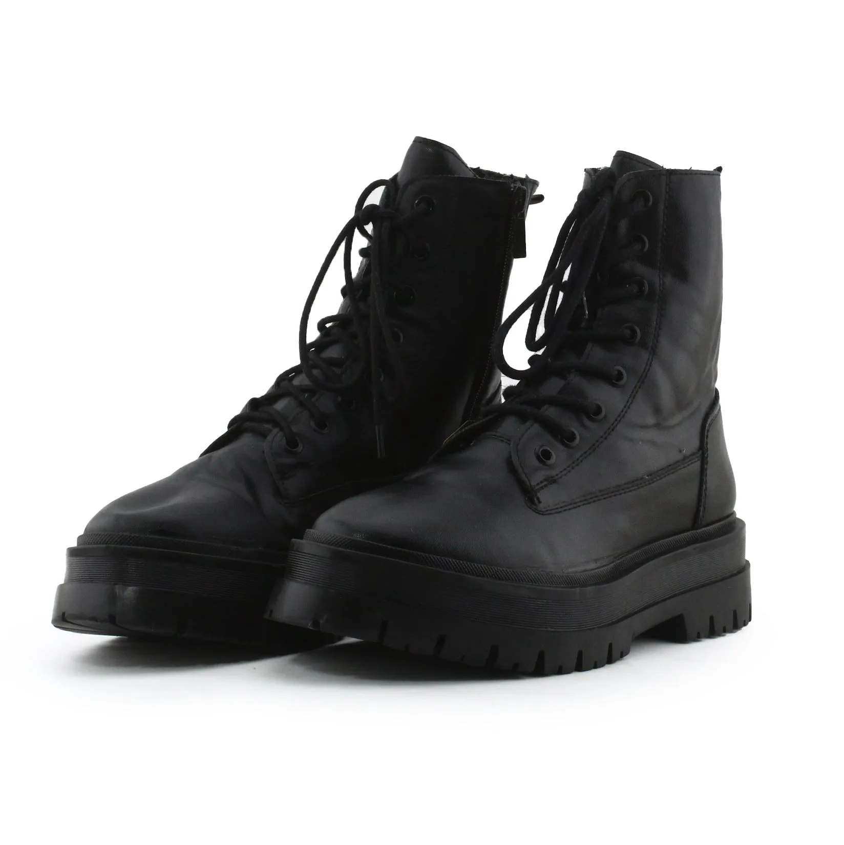 Stradivarius Laces Combat Boots | 100% Authentic Leather