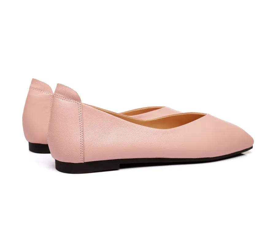 TARRAMARRA Square Toe Leather Ballet Flats Women Linda