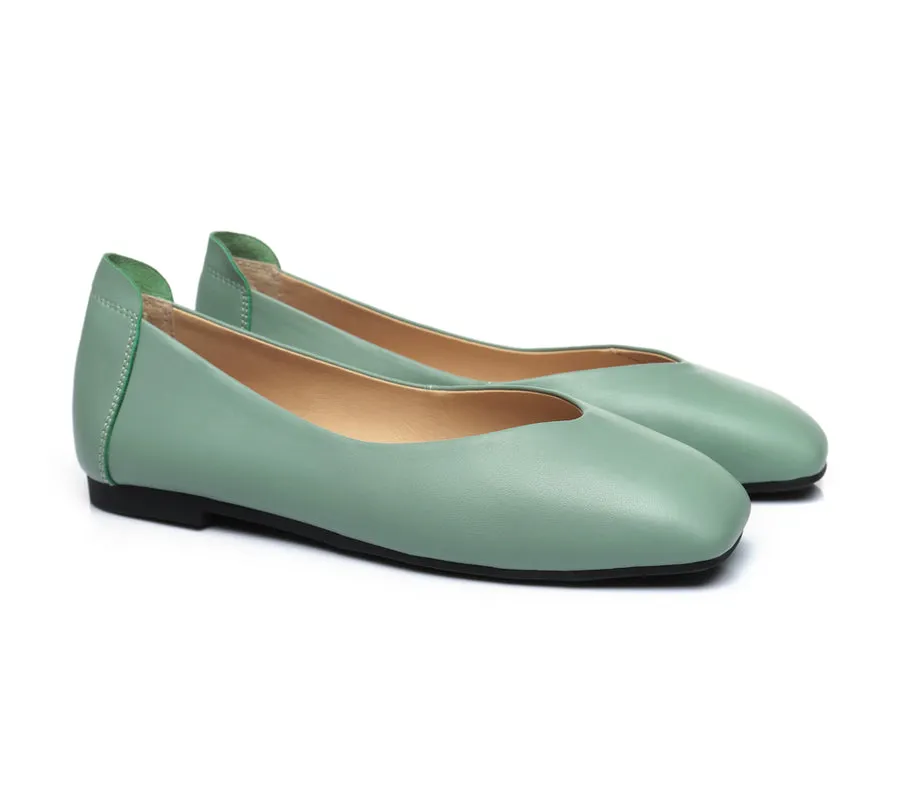 TARRAMARRA Square Toe Leather Ballet Flats Women Linda