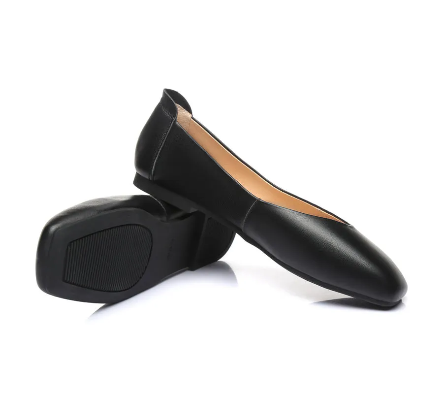 TARRAMARRA Square Toe Leather Ballet Flats Women Linda