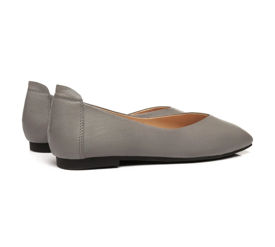 TARRAMARRA Square Toe Leather Ballet Flats Women Linda