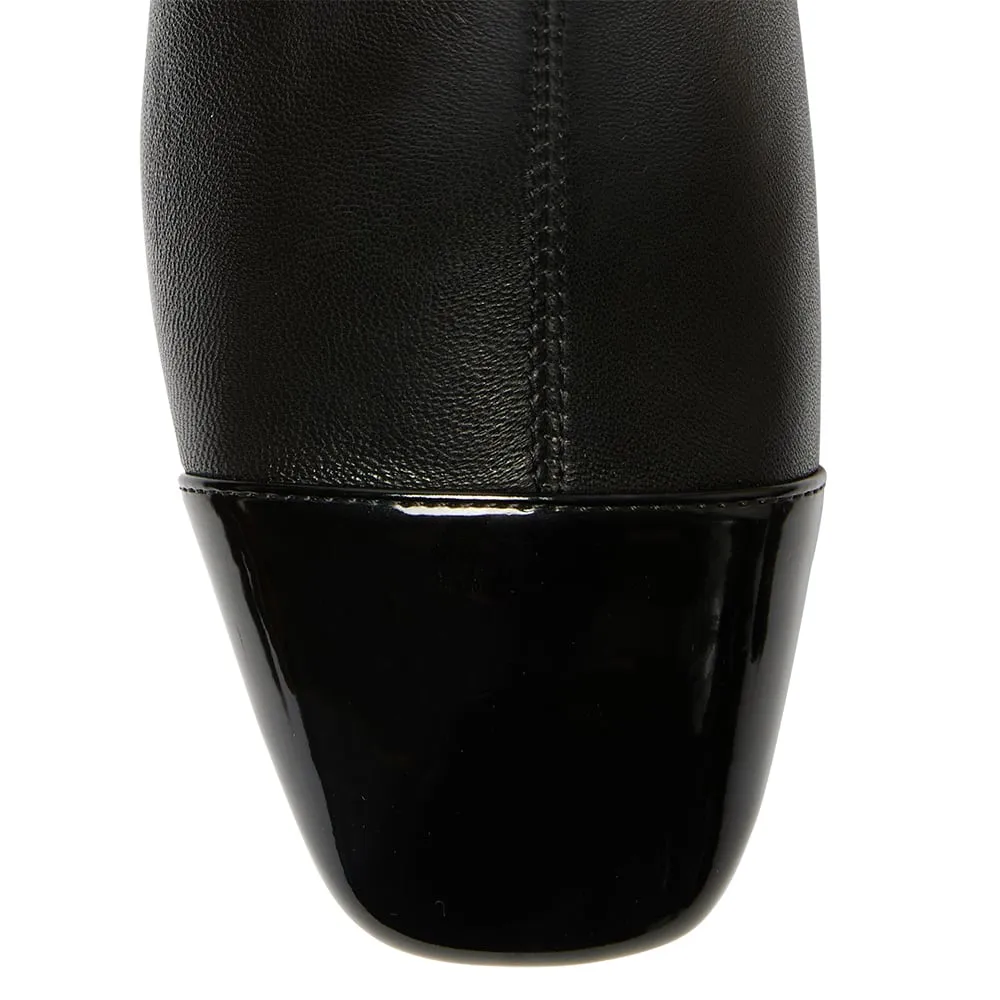 Token Boot in Black Patent Stretch Leather