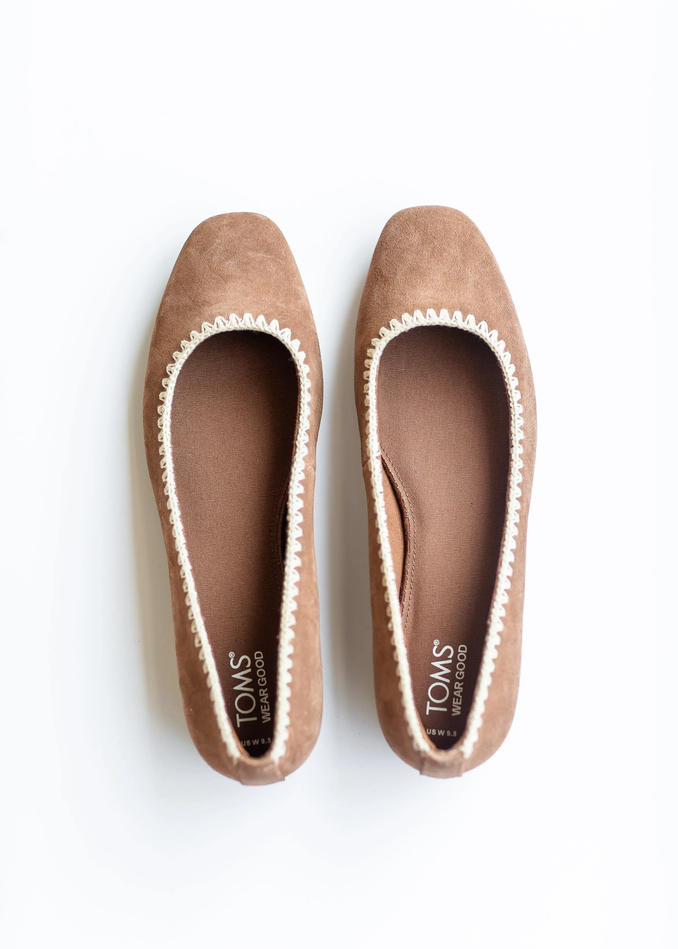 TOMS® Briella Brown Deco Stitch Suede Flat - FINAL SALE