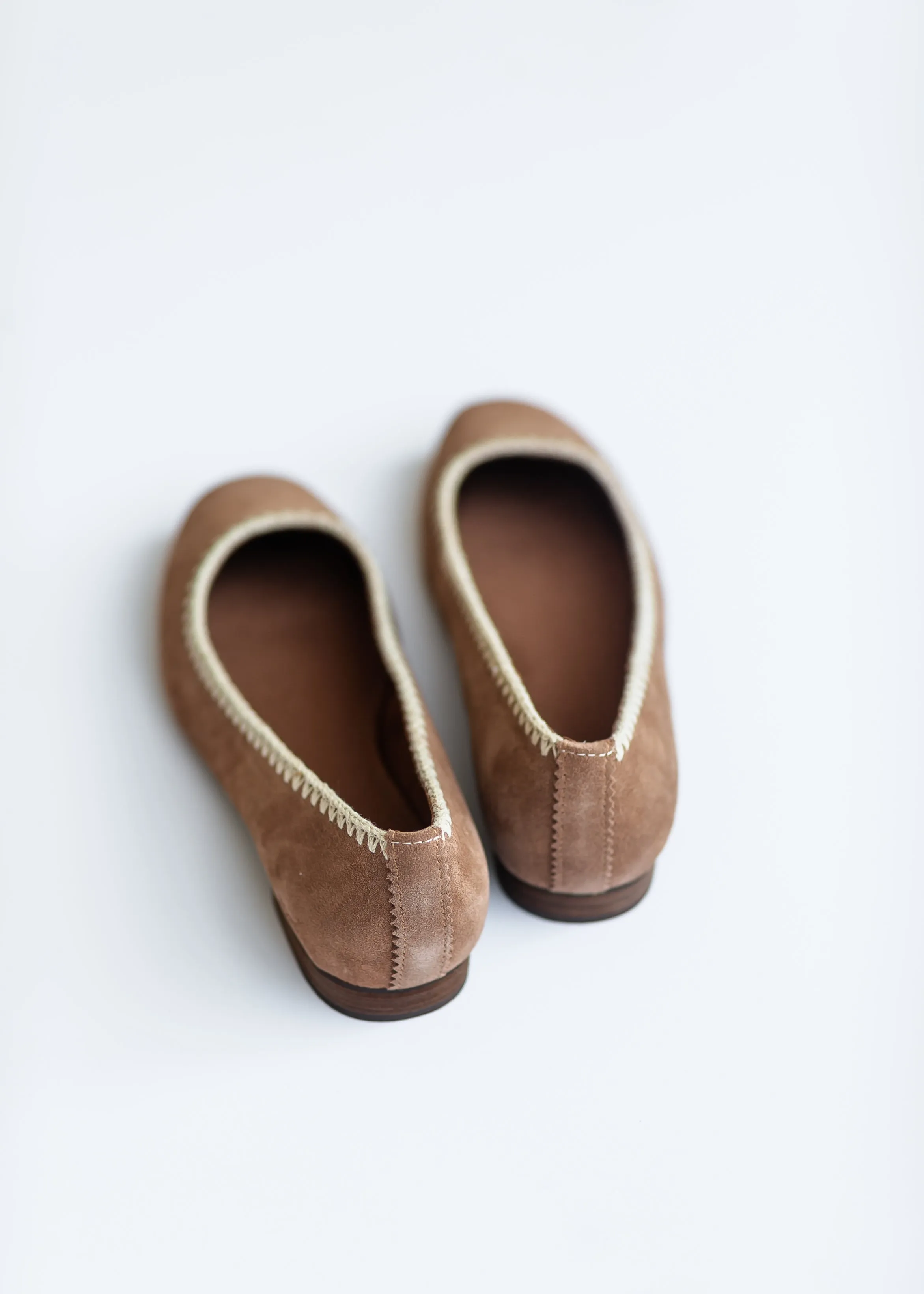 TOMS® Briella Brown Deco Stitch Suede Flat - FINAL SALE