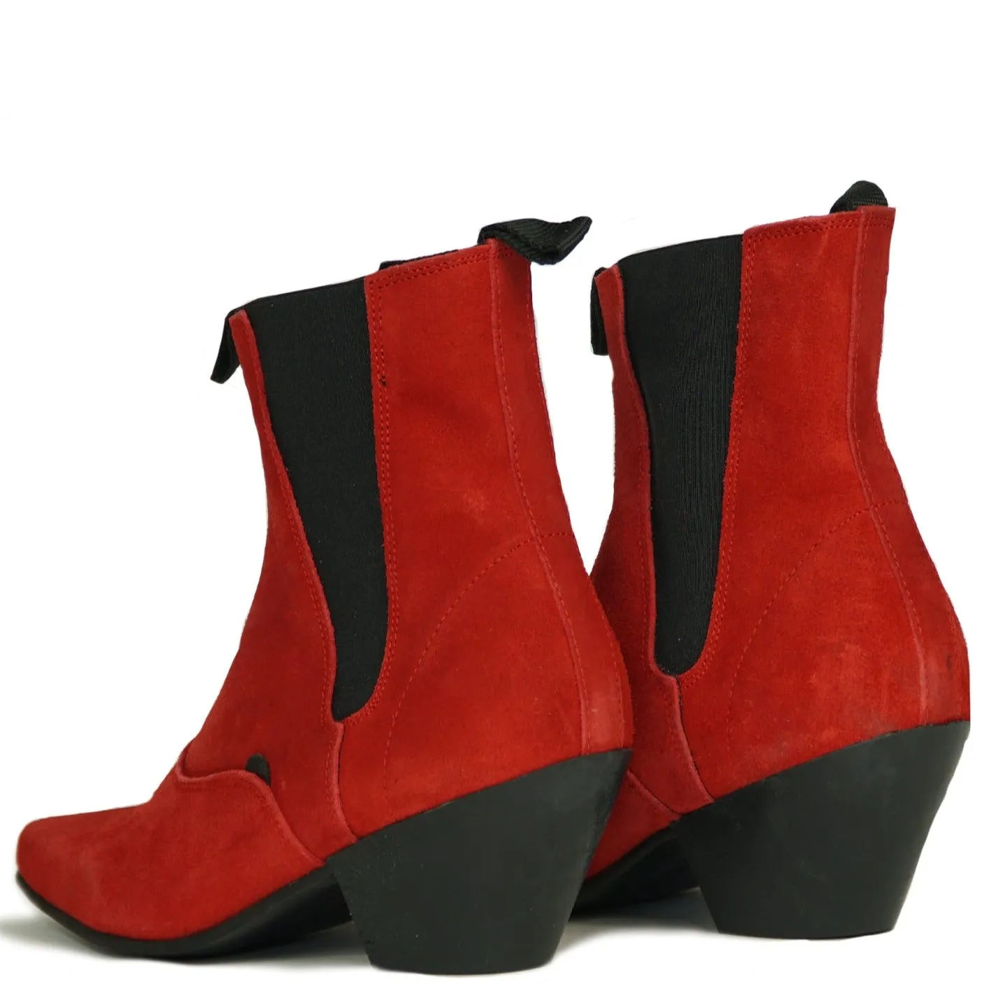 Underground Fred Winklepicker Red Suede Boots