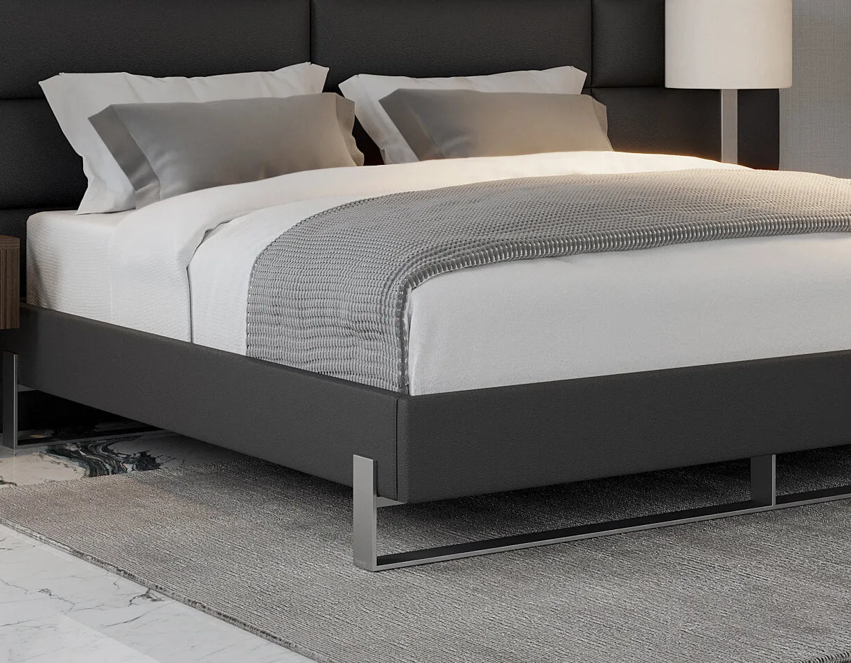 Vant Elevated Platform Bed Brushed Nickel - Full Size