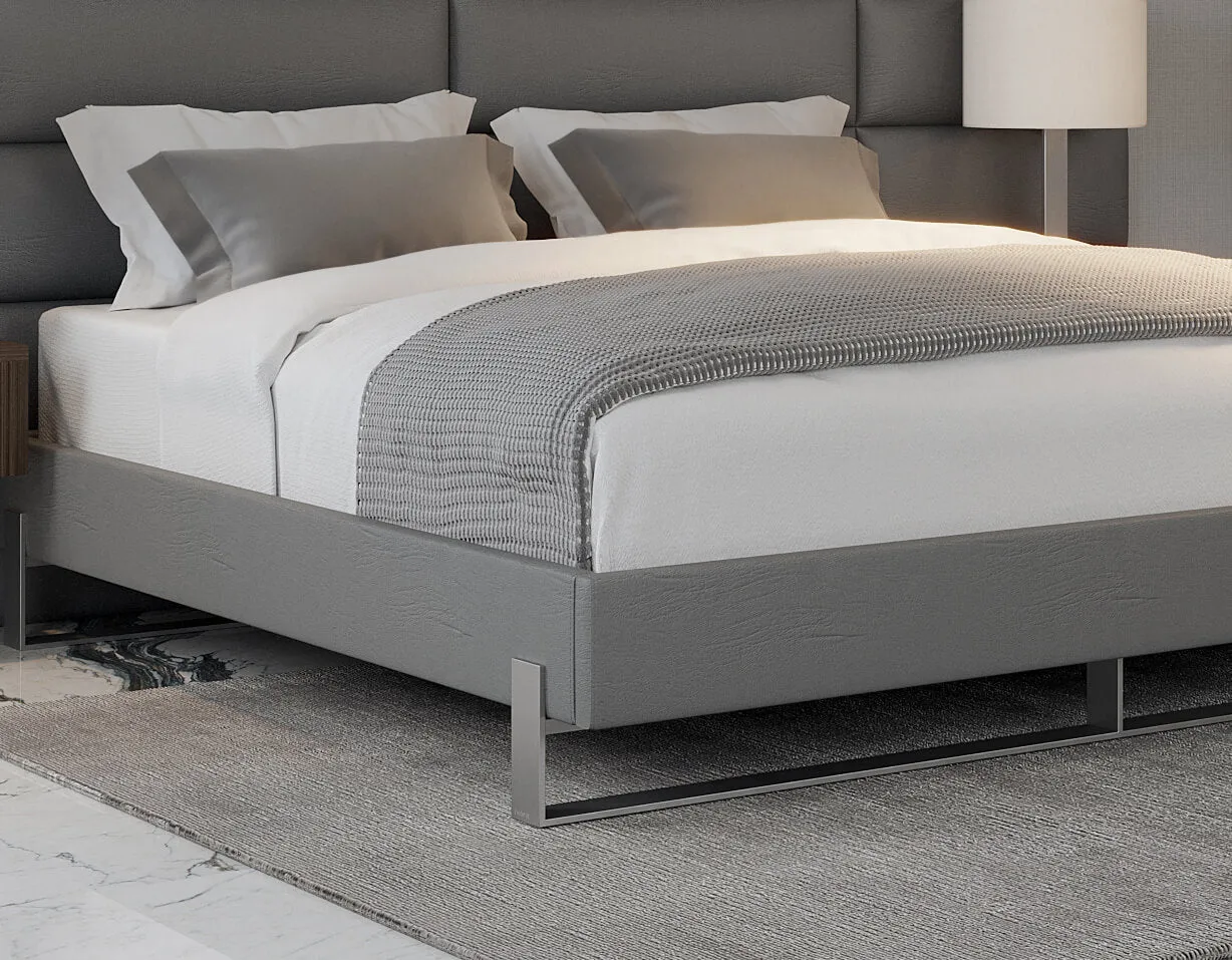 Vant Elevated Platform Bed Brushed Nickel - Full Size