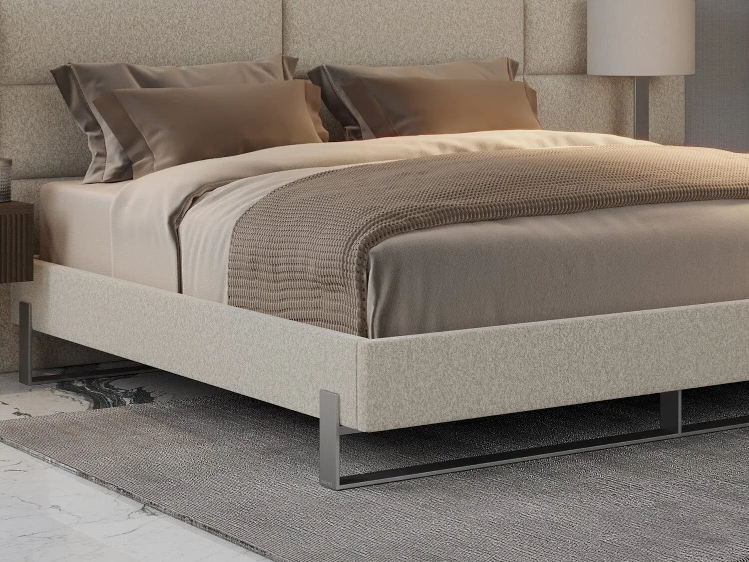 Vant Elevated Platform Bed Brushed Nickel - Full Size