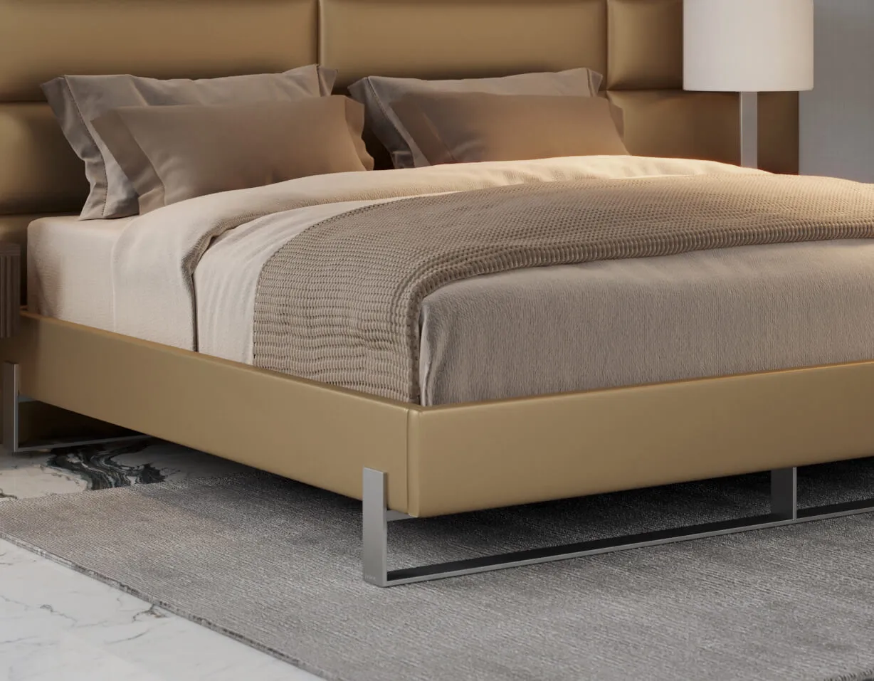 Vant Elevated Platform Bed Brushed Nickel - King Size