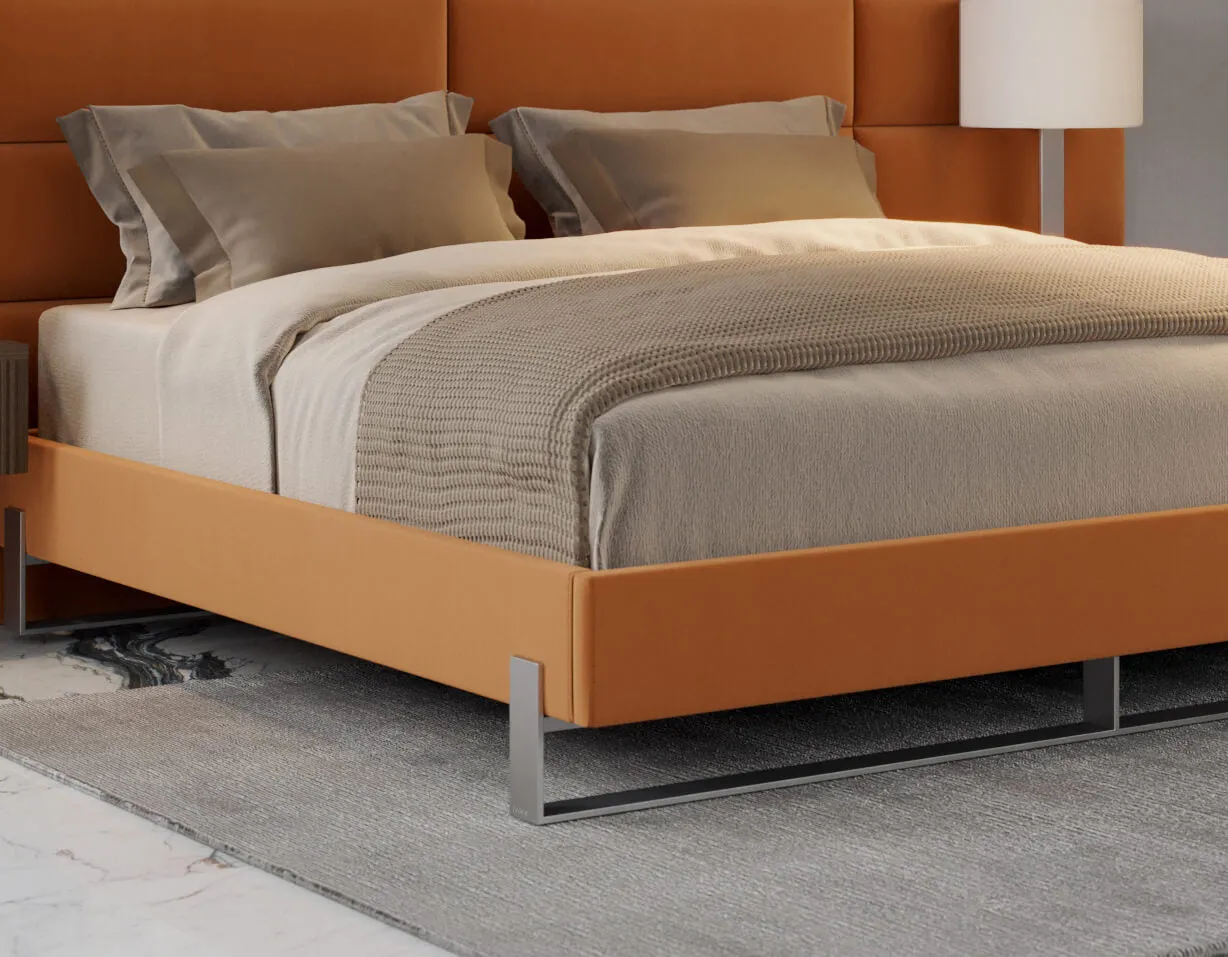 Vant Elevated Platform Bed Brushed Nickel - King Size