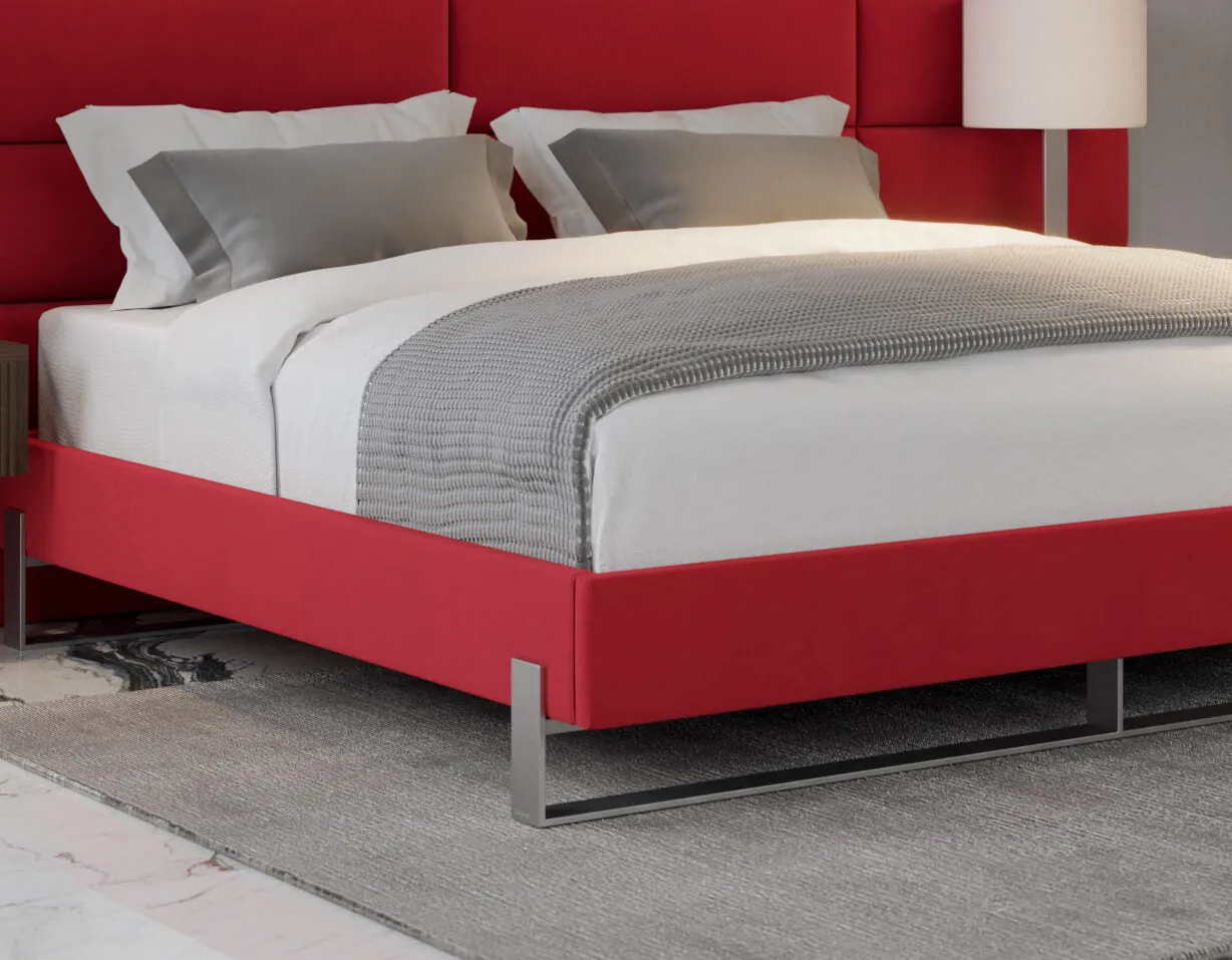 Vant Elevated Platform Bed Brushed Nickel - King Size