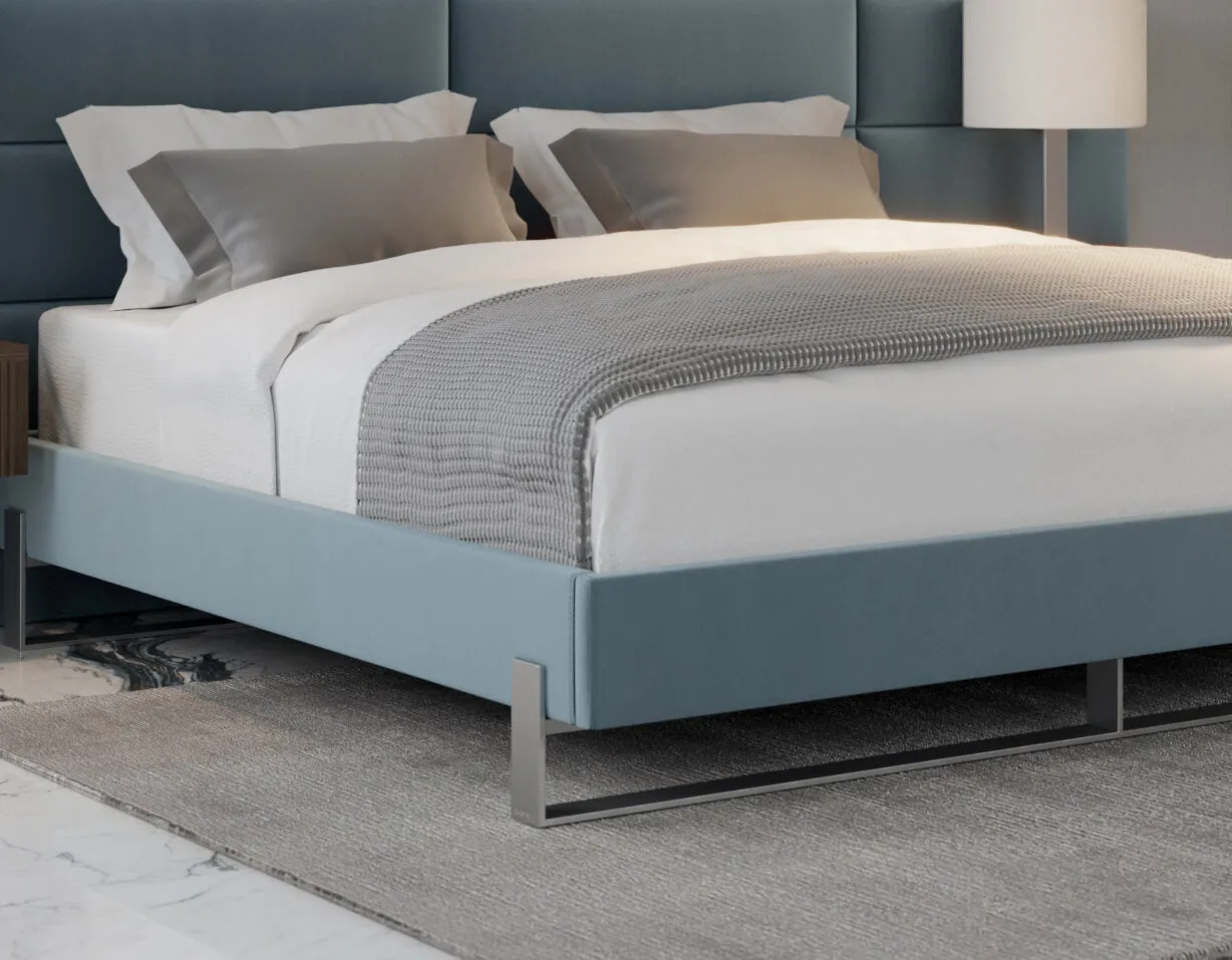 Vant Elevated Platform Bed Brushed Nickel - King Size